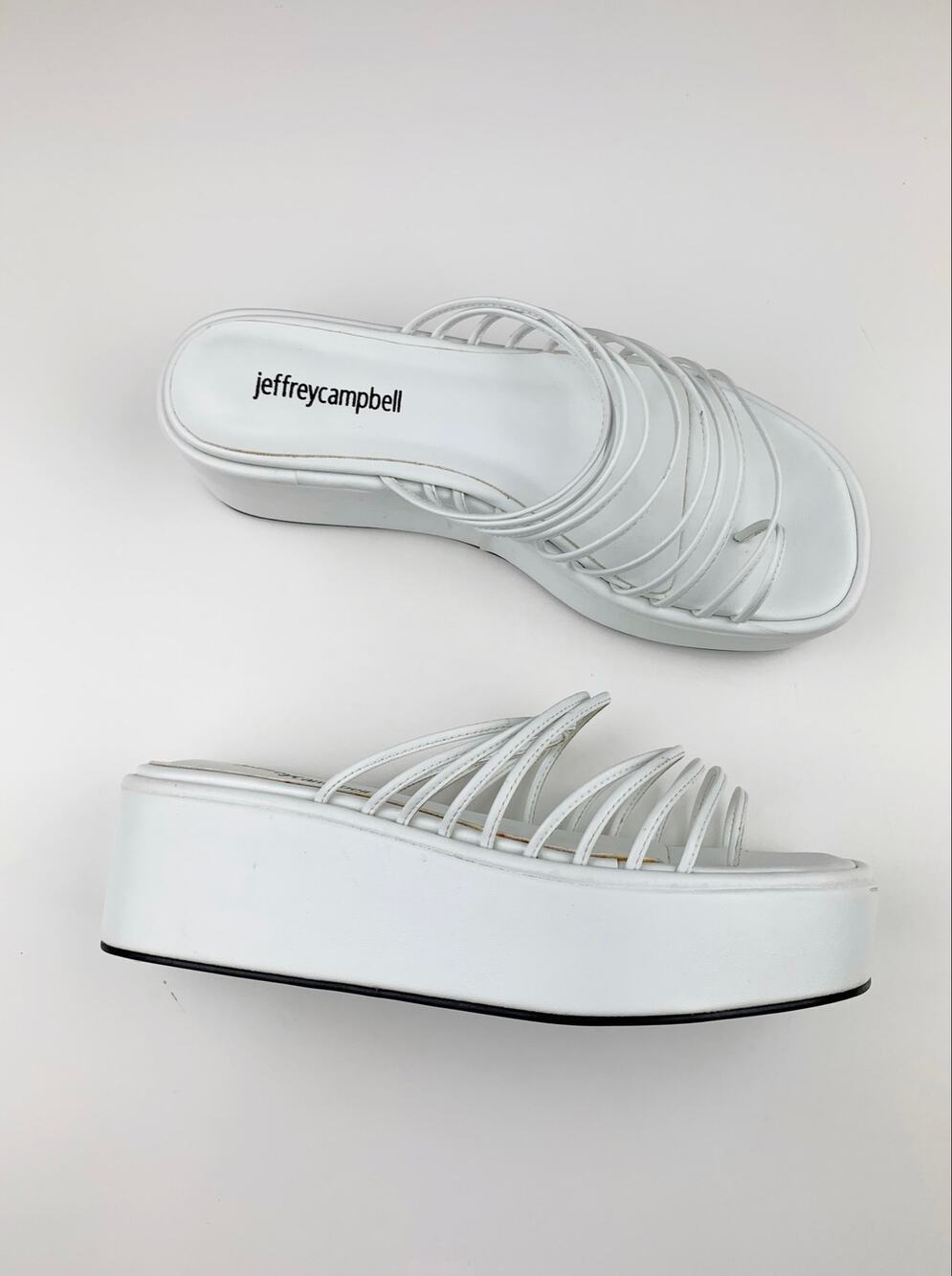 Jeffrey Campbell Strappy Platform Sandals Chunky White Strappy Y2K Women's 8